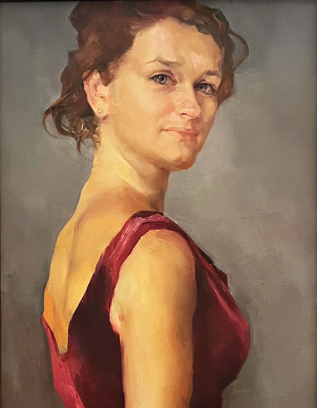 Frau im Roten Kleid
